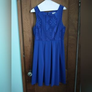 Modcloth royal blue A-Line dress with full skirt Size M
